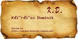 Kárász Dominik névjegykártya