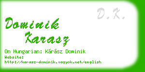 dominik karasz business card